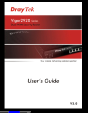 Draytek Vigor2920 Series User Manual