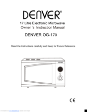 Denver OG-170 Owner's Instruction Manual