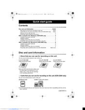 Panasonic VDR D100 - Palmcorder Camcorder - 680 KP Quick Start Manual
