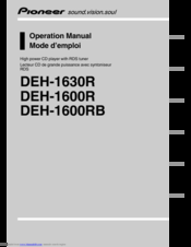 Pioneer DEH-1630R Operation Manual