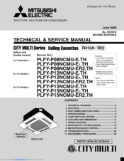 Mitsubishi Electric City Multi PLFY-P12NCMU-E Technical & Service Manual