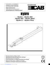 CAB HYDRO BAC Operating Instructions Manual