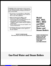 Carrier BW3 User's Information Manual