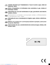 Bompani BO953CA Instructions For Use And Maintenance Manual