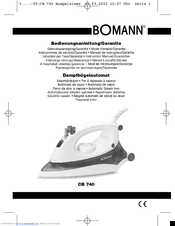 BOMANN CB 740 Instruction Manual & Guarantee