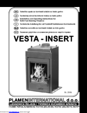 Plamen International Vesta Installation And Operating Instructions Manual