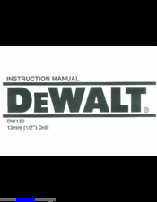 DeWalt DW130 Instruction Manual
