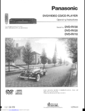 Panasonic DVD-RV10 Operating Instructions Manual