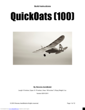 Stevens AeroModel QuickOats 100 Build Instruction Manual