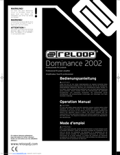 Reloop Dominance 2002 Operation Manual