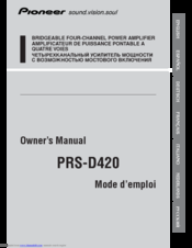 Pioneer PRS-D420 Owner's Manual