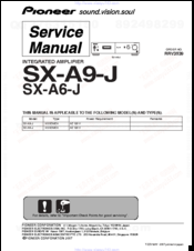Pioneer Elite SX-A9-J Service Manual