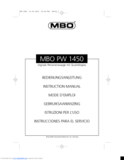 MBO PW 1450 Instruction Manual