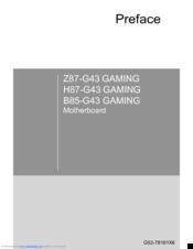 MSI B85-G43 GAMING Instruction Manual