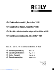 Reely RtR Operating Instructions Manual