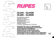 Rupes GC040E Operating And Maintenance Instructions Manual