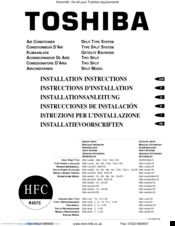 Toshiba RAV-364 Series Installation Instructions Manual