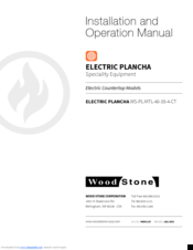 Wood Stone WS-PL-MTL-40-35-4-CT Installation And Operation Manual