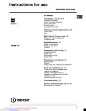 Indesit IWME 12 Instructions For Use Manual