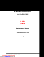 Toshiba Satellite E205 Maintenance Manual