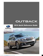 Subaru outback 2017 Quick Reference Manual