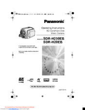 Panasonic SDR-H20EB Operating Instructions Manual