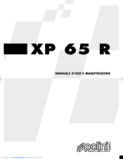 Polini XP 65 R Use And Maintenance Manual