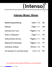 Intenso Music Waver Manual