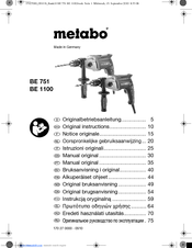 Metabo BE 751 Original Instructions Manual