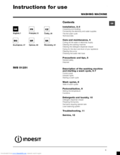 Indesit IWB 51251 Instructions For Use Manual