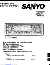 Sanyo EXCD-1000 Operating Instructions Manual