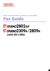Toshiba e-studio 2309a Fax Manual