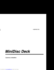 Sony MDS-JE640 Operating Instructions Manual