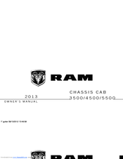 RAM 2013 CHASSIS CAB 5500 Owner's Manual