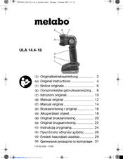Metabo ULA 14.4-18 Original Instructions Manual