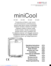 Hafele miniCool DS 600 Operating Instructions Manual
