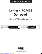 Lexicon PCM 96 Owner's Manual