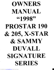 MasterCraft ProStar 205 Owner's Manual
