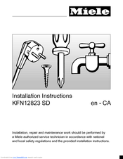 Miele KFN12823 SD Installation Instructions Manual