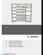 Bosch KAN62V40 Operating And Installation Instructions