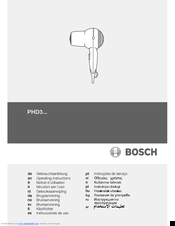 Bosch PHD3 SERIES Operating Instructions Manual