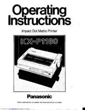 Panasonic KX-P1180 Operating Instructions Manual