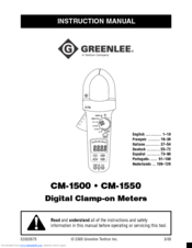 Greenlee CM-1550 Instruction Manual