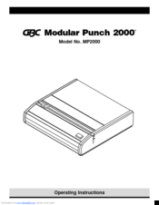 GBC MP2000 Modular Punch Operating Instructions Manual