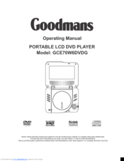 Goodmans GCE70W6DVDG Operating Manual