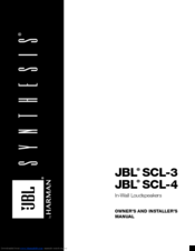 JBL SCL-3 Owner's And Installer's Manual