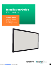 Sony PT-1155-IR10 Installation Manual
