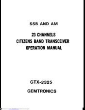GEMTRONICS GTX-3325 Operation Manual