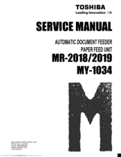 Toshiba MR-2019 Service Manual