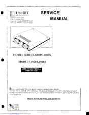 ESPRIT 69202 Service Manual